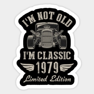 I'm Classic Car 43rd Birthday Gift 43 Years Old Born In 1979 Sticker